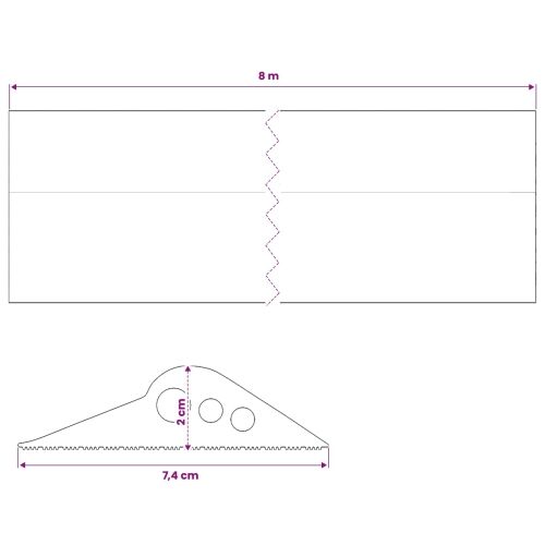 Brtva za garažni pod Crna 74 x 20 mm 8 m EPDM guma - 8 m Lučno (20 x 74 mm) Cijena