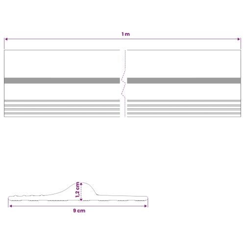 Brtva za garažni pod Crna i Žuta 12 x 90 mm 1 m PVC - 1 m Cijena