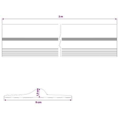 Brtva za garažni pod Crna i Žuta 12 x 90 mm 2 m PVC - 2 m Cijena