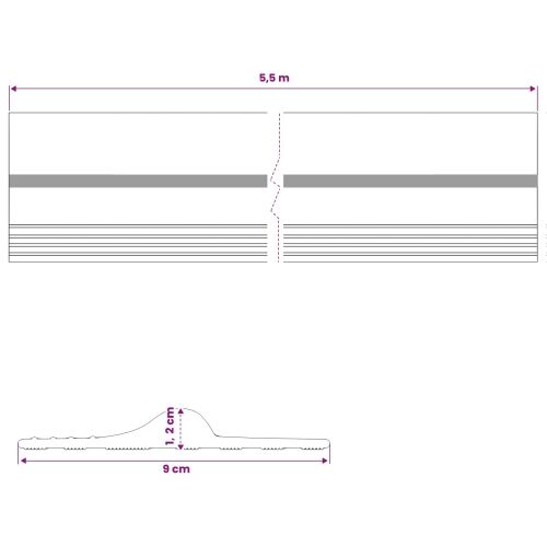 Brtva za garažni pod Crna i Žuta 12 x 90 mm 5,5 m PVC - 5,5 m Cijena