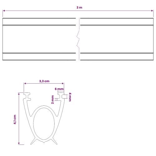 Brtva za garažna vrata Crna 41 x 33 mm 3 m PVC - 3 m A-oblik (41 x 33 mm) Cijena