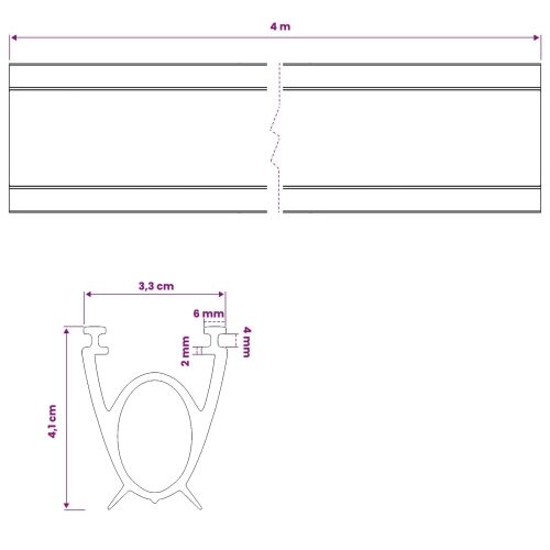 Brtva za garažna vrata Crna 41 x 33 mm 4 m PVC - 4 m A-oblik (41 x 33 mm) Cijena