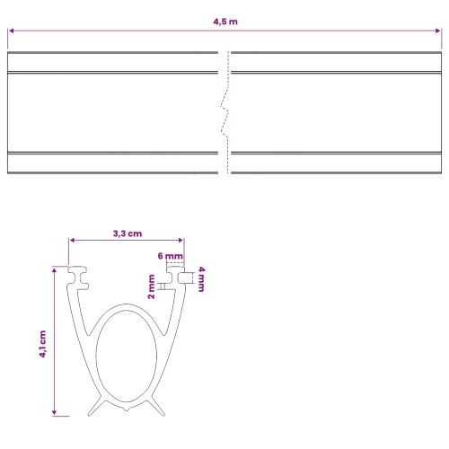 Brtva za garažna vrata Crna 41 x 33 mm 4,5 m PVC - 4,5 m A-oblik (41 x 33 mm) Cijena
