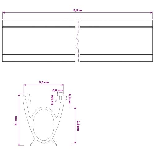 Brtva za garažna vrata Crna 41 x 33 mm 5,5 m PVC - 5,5 m A-oblik (41 x 33 mm) Cijena