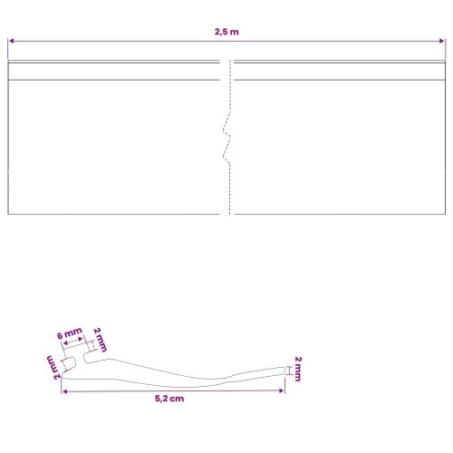 Brtva za garažna vrata Crna 52 x 2 mm 2,5 m PVC - 2,5 m Oblik kuka (52 x 2 mm) Cijena