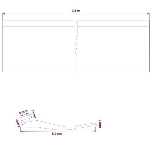 Brtva za garažna vrata Crna 52 x 2 mm 3,5 m PVC - 3,5 m Oblik kuka (52 x 2 mm) Cijena
