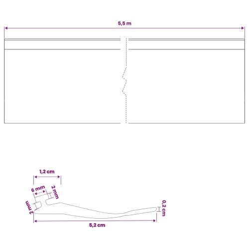 Brtva za garažna vrata Crna 52 x 2 mm 5,5 m PVC - 5,5 m Oblik kuka (52 x 2 mm) Cijena