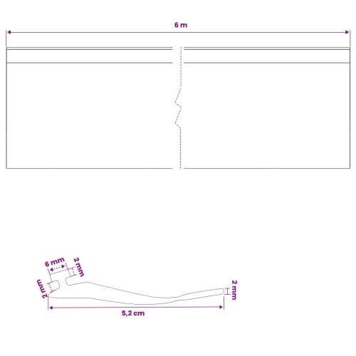 Brtva za garažna vrata Crna 52 x 2 mm 6 m PVC - 6 m Oblik kuka (52 x 2 mm) Cijena