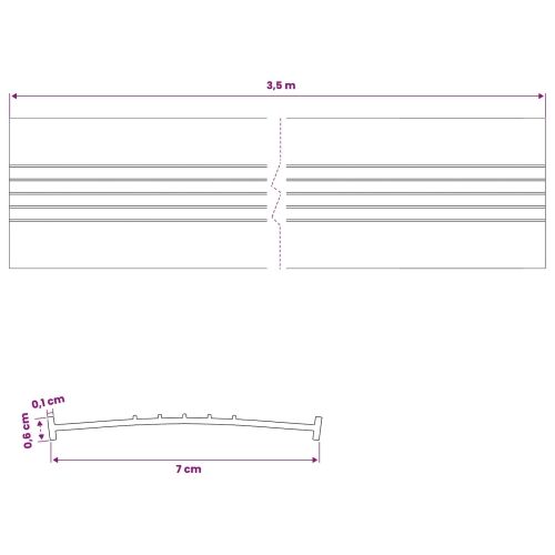 Brtva za garažna vrata Crna 70 x 6 mm 3,5 m PVC - 3,5 m I-gredni oblik (70 x 6 mm) Cijena