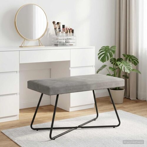 klupa Svjetlosiva 80 x 40 x 45 cm Baršun - Svjetlosiva 80 cm Cijena
