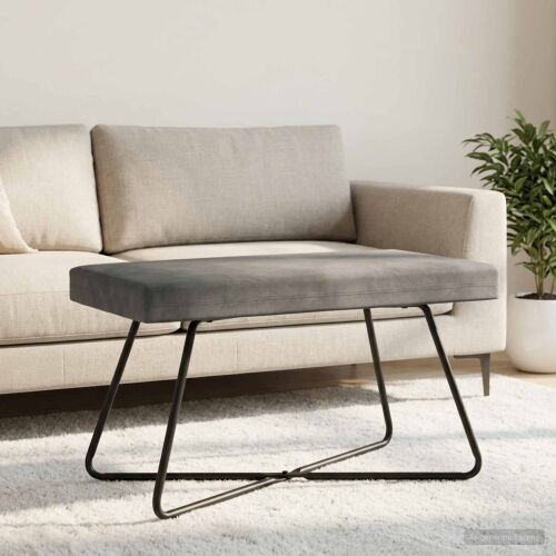 klupa Tamnosiva 80 x 40 x 45 cm Baršun - Tamnosiva 80 cm Cijena