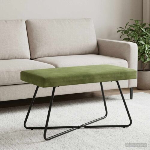 klupa Svijetlo zelena 80 x 40 x 45 cm Baršun - Svijetlo zelena 80 cm Cijena