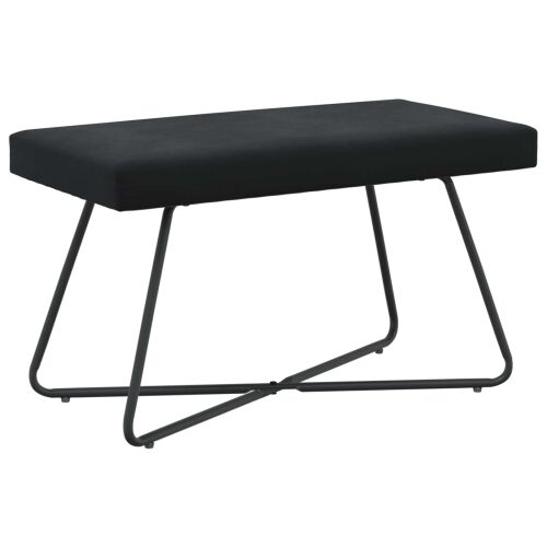 klupa Crna 80 x 40 x 45 cm Baršun - Crna 80 cm Cijena