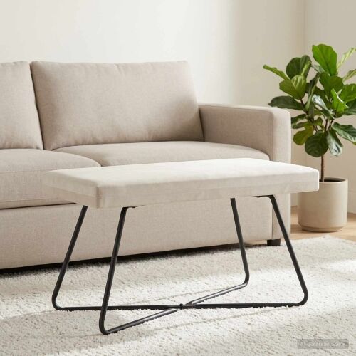 klupa Krem 80 x 40 x 45 cm Baršun - Krem 80 cm Cijena