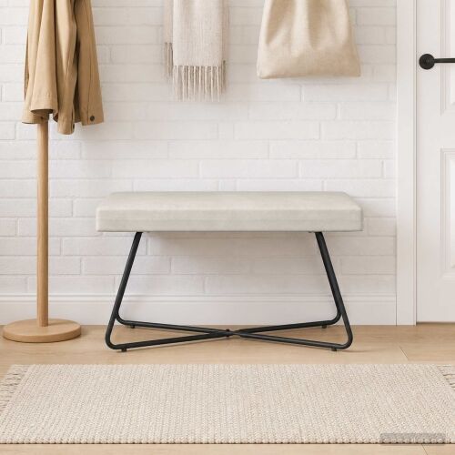 klupa Krem 80 x 40 x 45 cm Baršun - Krem 80 cm Cijena