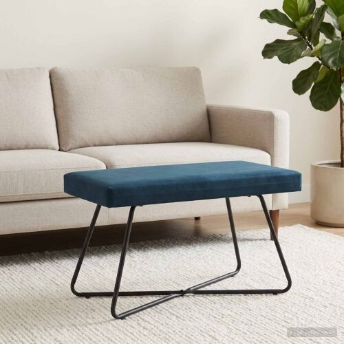 klupa Plava 80 x 40 x 45 cm Baršun - Plava 80 cm Cijena
