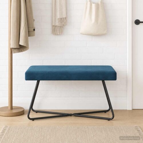 klupa Plava 80 x 40 x 45 cm Baršun - Plava 80 cm Cijena