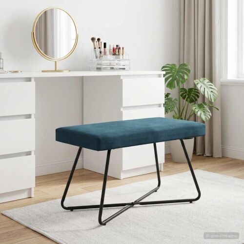 klupa Plava 80 x 40 x 45 cm Baršun - Plava 80 cm Cijena