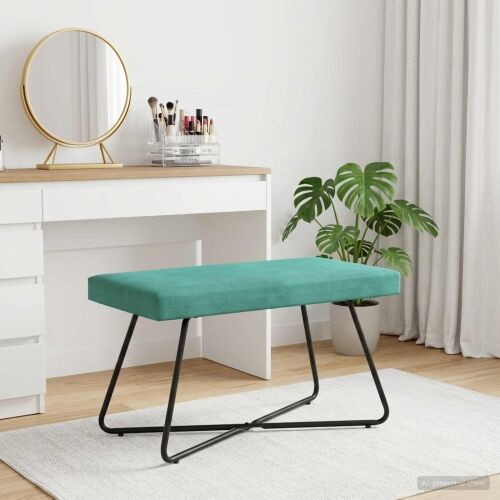 klupa Tirkizna 80 x 40 x 45 cm Baršun - Tirkizna 80 cm Cijena