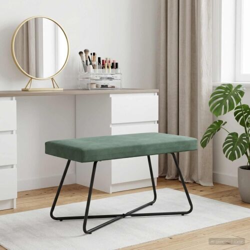 klupa Morska zelena 80 x 40 x 45 cm Baršun - zelena boja mora 80 cm Cijena