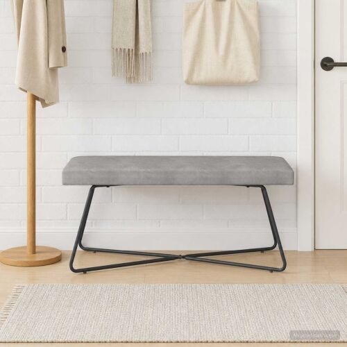 klupa Svjetlosiva 110 x 40 x 45 cm Baršun - Svjetlosiva 110 cm Cijena