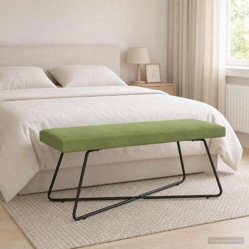 klupa Svijetlo zelena 110 x 40 x 45 cm Baršun - Svijetlo zelena 110 cm Cijena