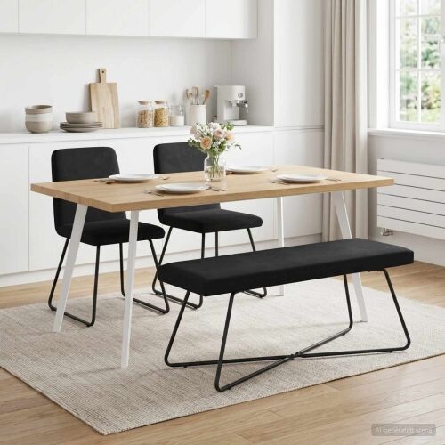 klupa Crna 110 x 40 x 45 cm Baršun - Crna 110 cm Cijena