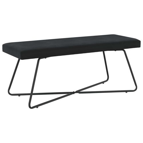 klupa Crna 110 x 40 x 45 cm Baršun - Crna 110 cm Cijena