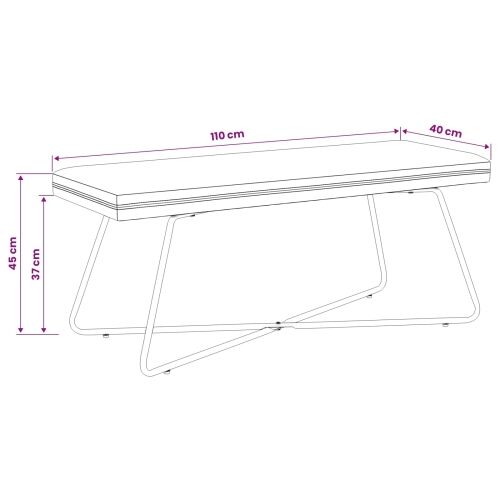 klupa Krem 110 x 40 x 45 cm Baršun - Krem 110 cm Cijena