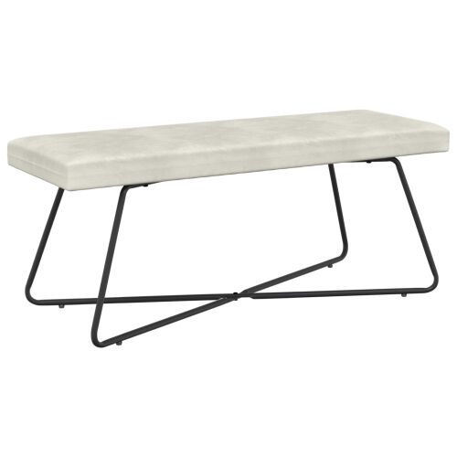 klupa Krem 110 x 40 x 45 cm Baršun - Krem 110 cm Cijena