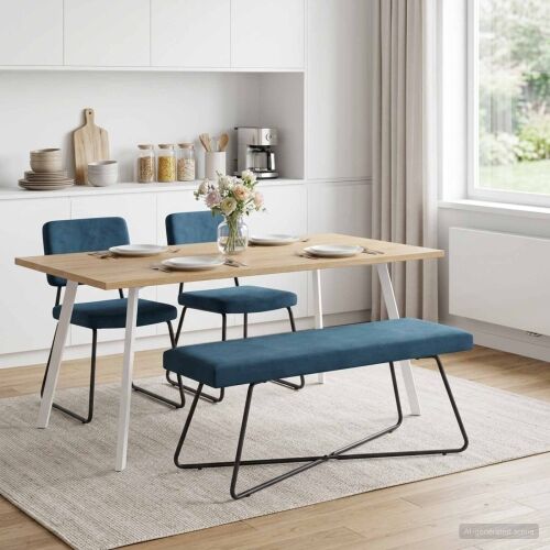 klupa Plava 110 x 40 x 45 cm Baršun - Plava 110 cm Cijena