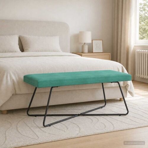 klupa Tirkizna 110 x 40 x 45 cm Baršun - Tirkizna 110 cm Cijena