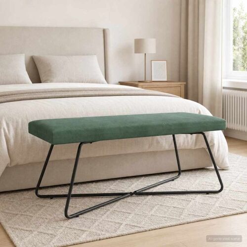 klupa Morska zelena 110 x 40 x 45 cm Baršun - zelena boja mora 110 cm Cijena