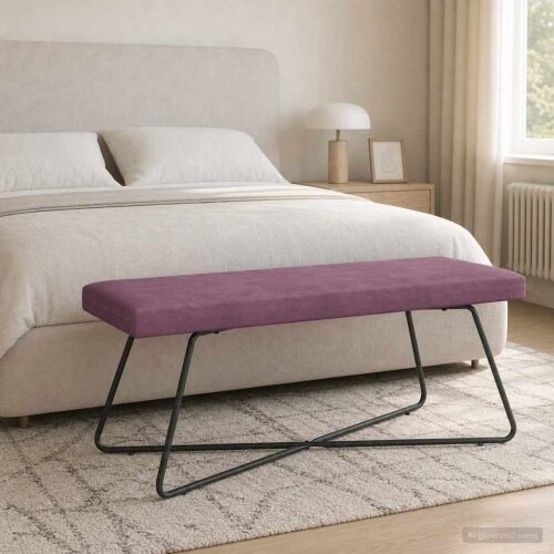 klupa Ljubičasta 110 x 40 x 45 cm Baršun - Ljubičasta 110 cm Cijena