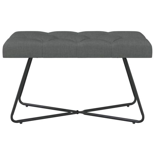Klupa s gumbastim tkanjem Tamnosiva 80 x 40 x 46 cm Tkanina - Tamnosiva 80 cm Cijena