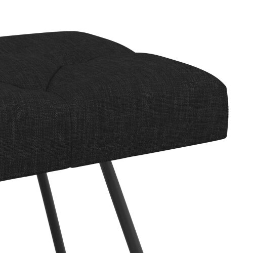 Klupa s gumbastim tkanjem Crna 80 x 40 x 46 cm Tkanina - Crna 80 cm Cijena