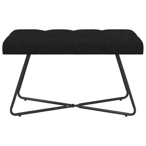 Klupa s gumbastim tkanjem Crna 80 x 40 x 46 cm Tkanina - Crna 80 cm Cijena