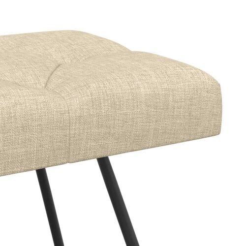 Klupa s gumbastim tkanjem Krem 80 x 40 x 46 cm Tkanina - Krem 80 cm Cijena