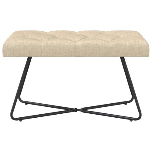 Klupa s gumbastim tkanjem Krem 80 x 40 x 46 cm Tkanina - Krem 80 cm Cijena