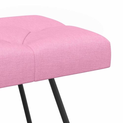Klupa s gumbastim tkanjem Ružičasta 80 x 40 x 46 cm Tkanina - Ružičasta 80 cm Cijena