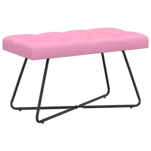 Klupa s gumbastim tkanjem Ružičasta 80 x 40 x 46 cm Tkanina - Ružičasta 80 cm Cijena
