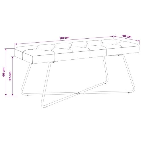 Klupa s gumbastim tkanjem Svjetlosiva 110 x 40 x 46 cm Tkanina - Svjetlosiva 110 cm Cijena
