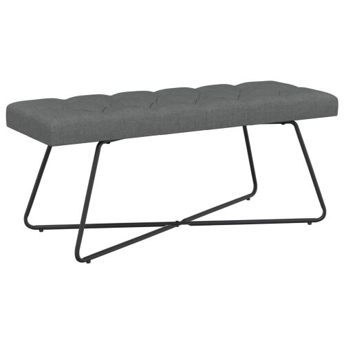 Klupa s gumbastim tkanjem Tamnosiva 110 x 40 x 46 cm Tkanina - Tamnosiva 110 cm Cijena