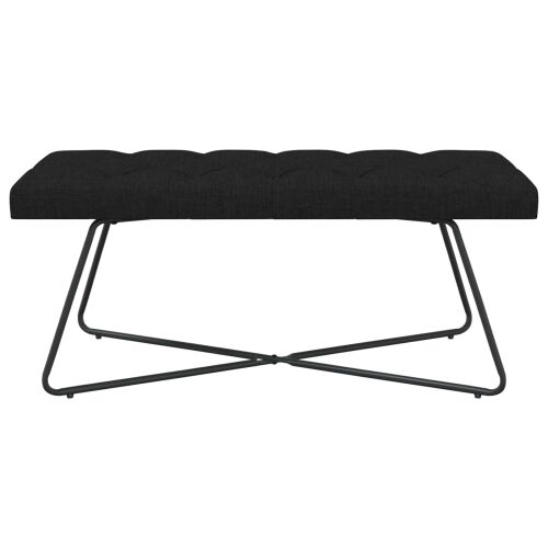 Klupa s gumbastim tkanjem Crna 110 x 40 x 46 cm Tkanina - Crna 110 cm Cijena