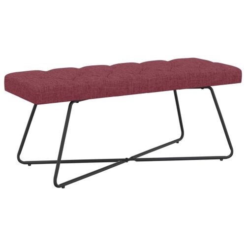 Klupa s gumbastim tkanjem Vinska crvena 110 x 40 x 46 cm - boja crnog vina 110 cm Cijena