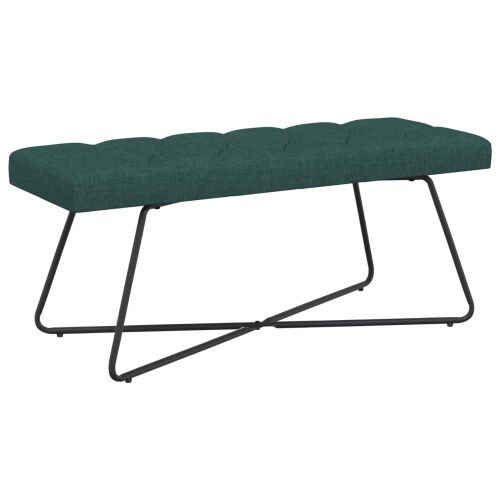 Klupa s gumbastim tkanjem Tamnozelena 110 x 40 x 46 cm Tkanina - Tamnozelena 110 cm Cijena