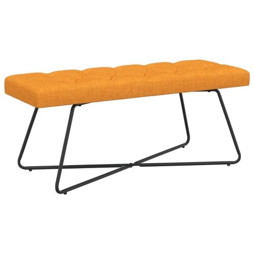 Klupa s gumbastim tkanjem Tamno žuta 110 x 40 x 46 cm Tkanina - Tamnožuta 110 cm Cijena