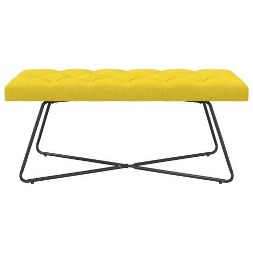 Klupa s gumbastim tkanjem Svijetlo žuta 110 x 40 x 46 cm - Svjetložuta 110 cm Cijena