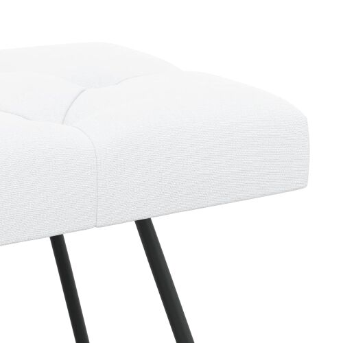 Klupa s gumbastim tkanjem Bijela 110 x 40 x 46 cm Tkanina - Bijela 110 cm Cijena