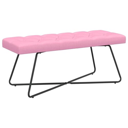 Klupa s gumbastim tkanjem Ružičasta 110 x 40 x 46 cm Tkanina - Ružičasta 110 cm Cijena